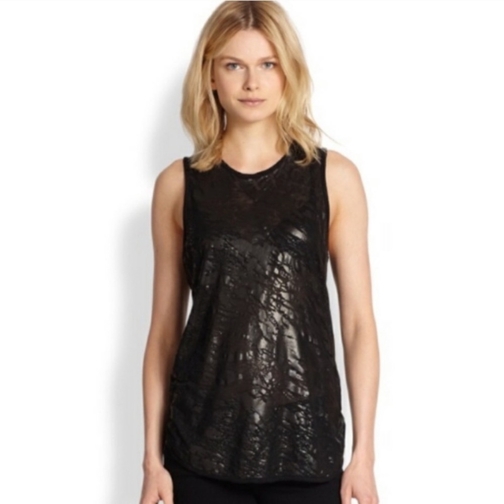 Rag & Bone Black Animal Print Sleeveless Tank, S